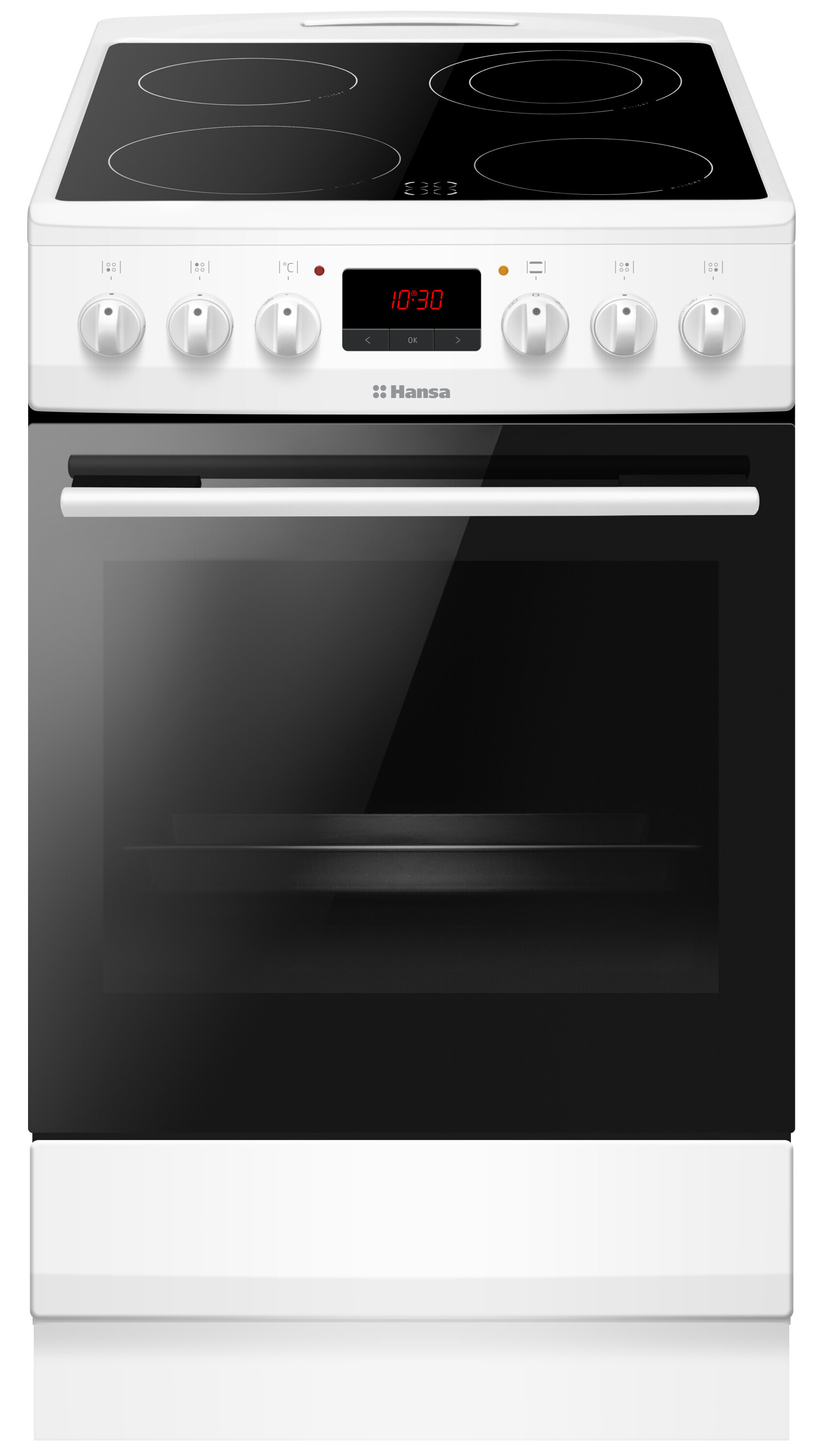 Freestanding cooker with ceramic hob