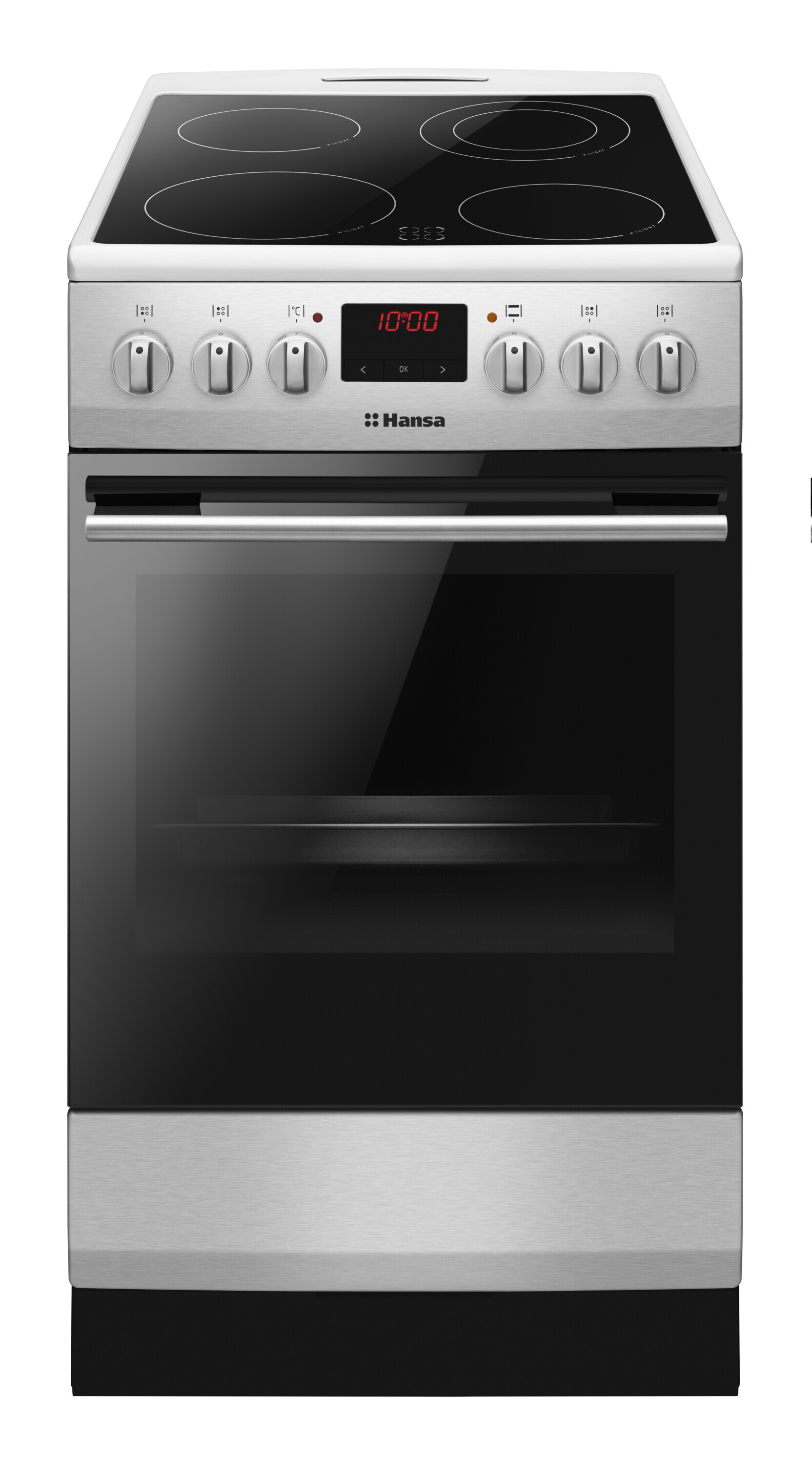 Freestanding cooker with ceramic hob