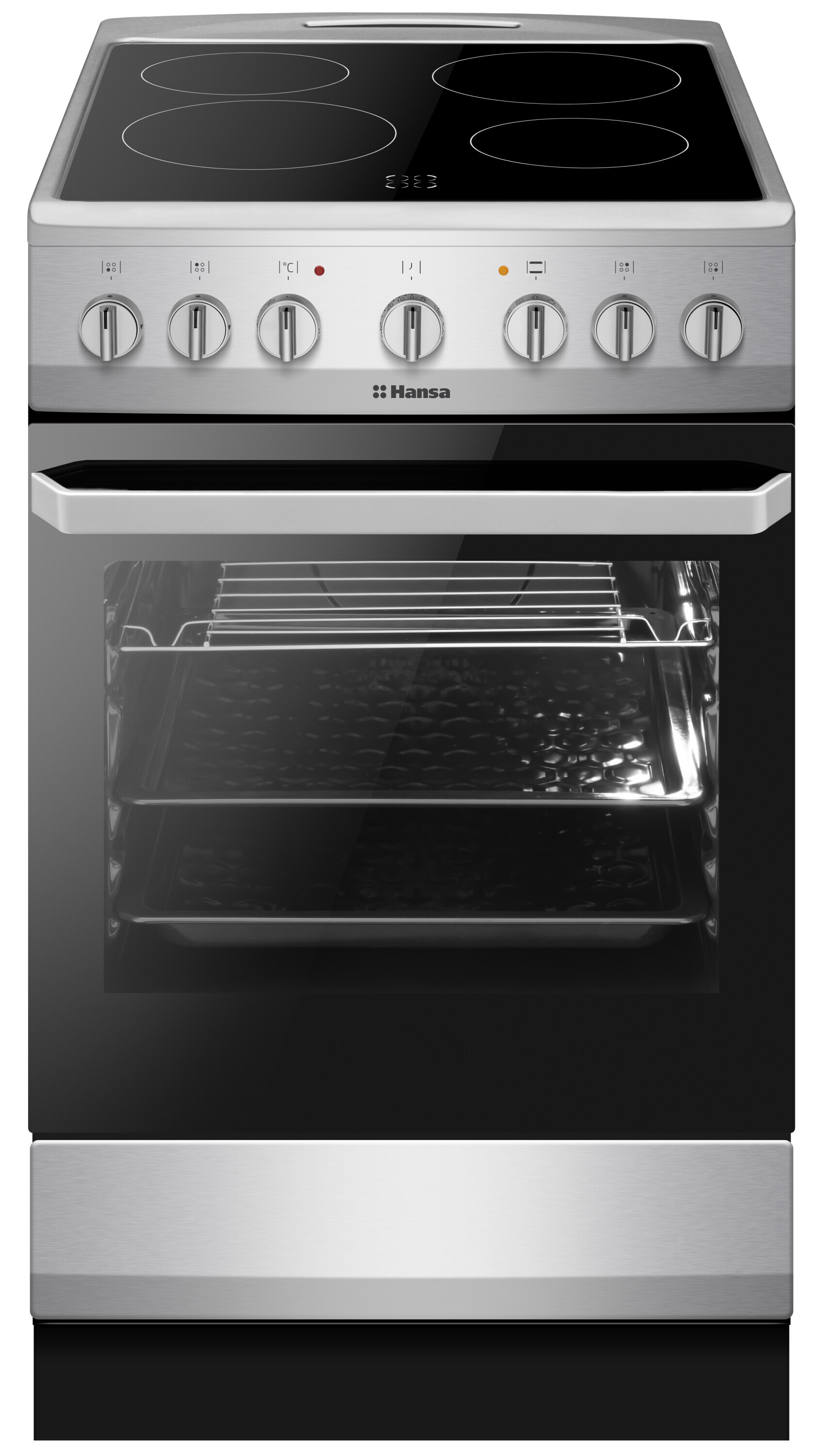 Freestanding cooker with ceramic hob