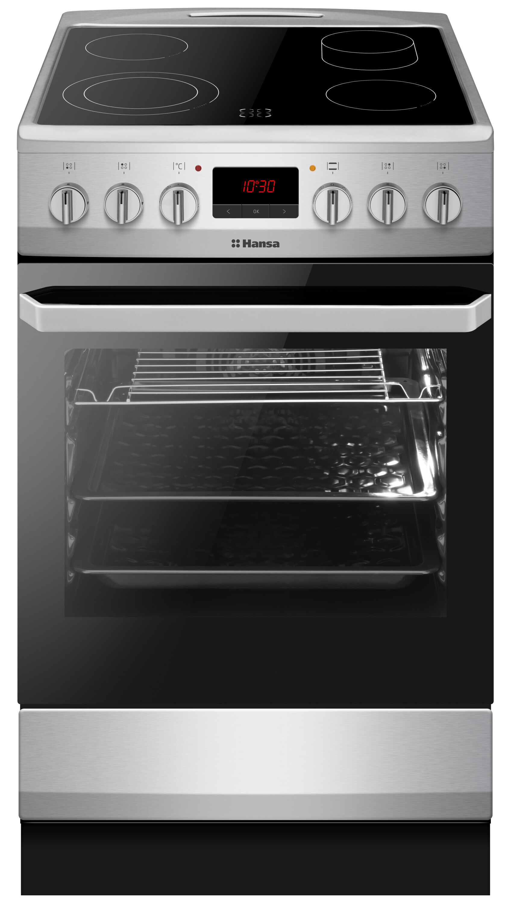 Freestanding cooker with ceramic hob