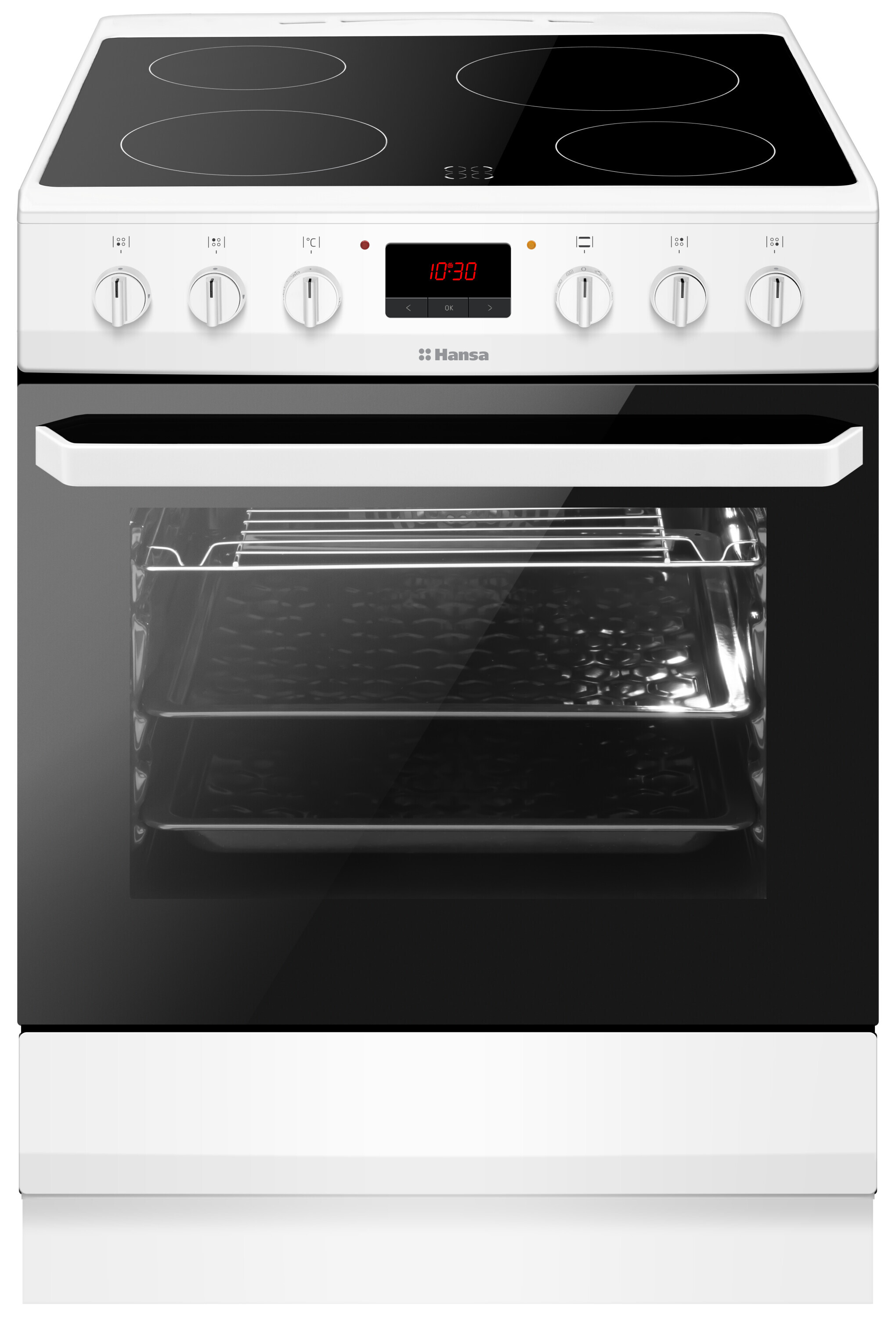 Freestanding cooker with ceramic hob